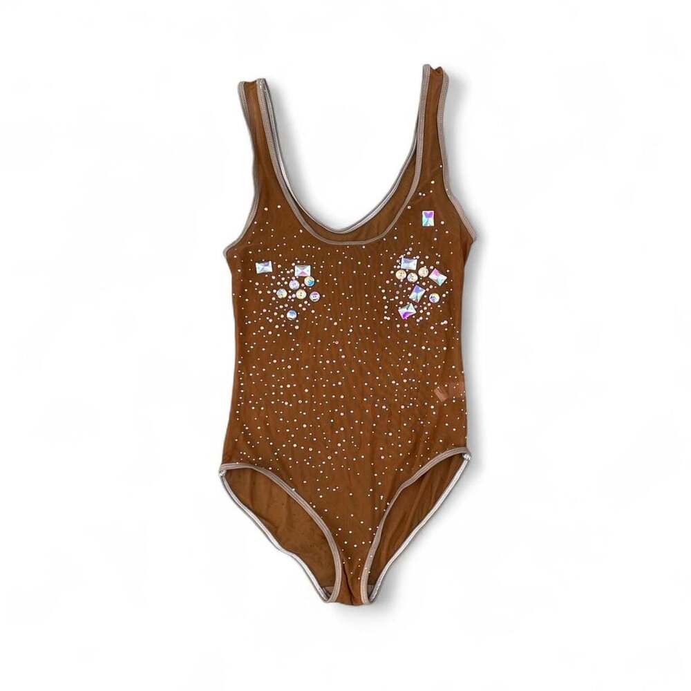 sheer micromesh bedazzled bodysuit ୭˚⋆✴︎˚。